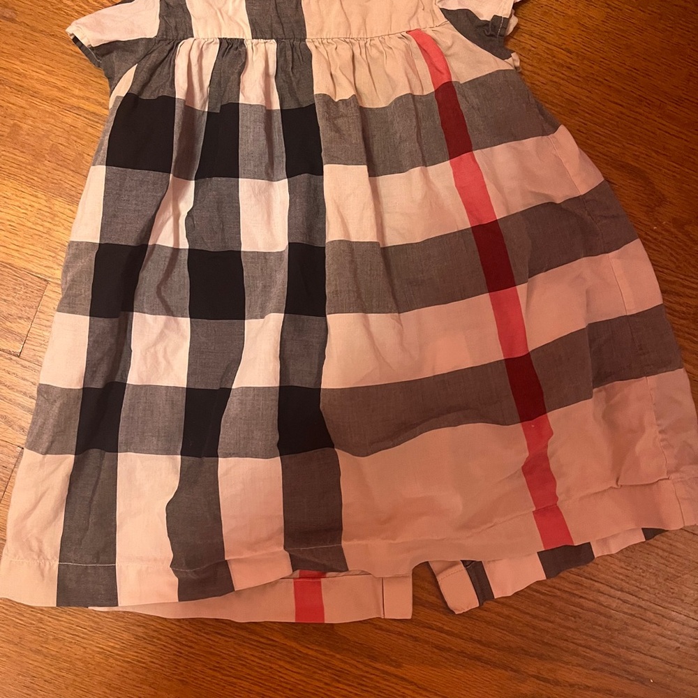 Burberry Beige and Black Plaid Dress